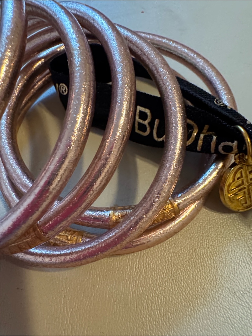 BuDha Girl Champagne All Weather Bracelets- Set of 6, size Medium